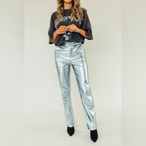 Metallic Ice Blue Pant